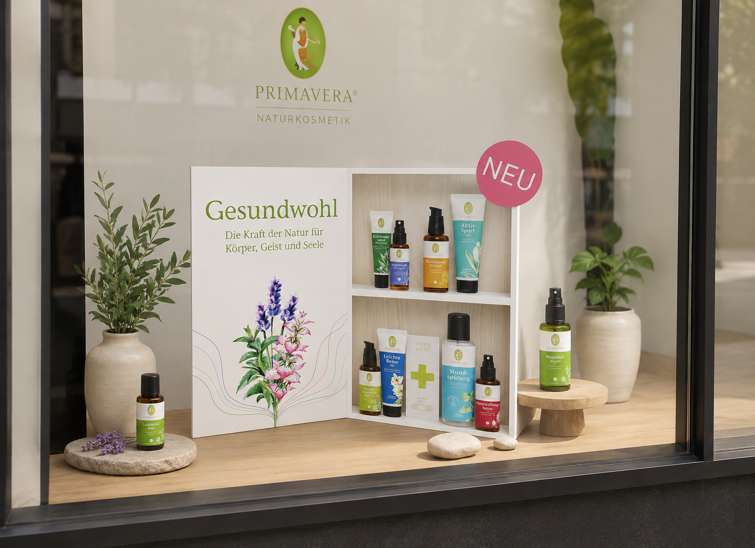 Primavera „gesundwohl“ Cardboard display